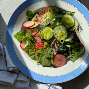 Crisp Lettuce Cucumber Salad Bowl