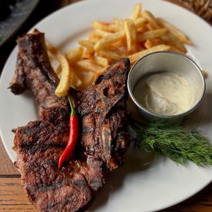 Pan Fried Pork Chop Dinner Plate