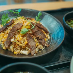 Beef Seasoned Fried Rice Dish
