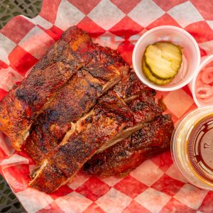 Slow Smoked American BBQ Ribs Serving