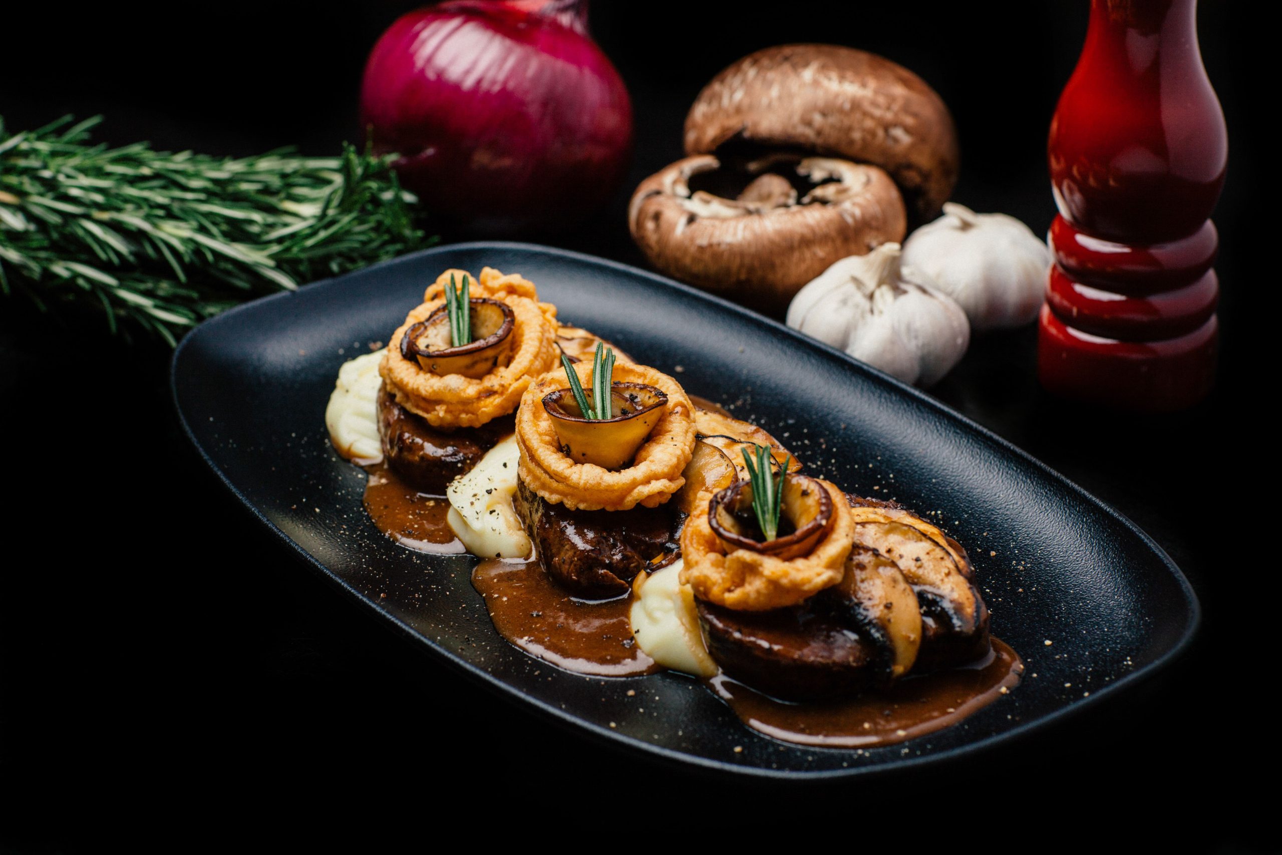 British Sausage Mash Gravy Plate
