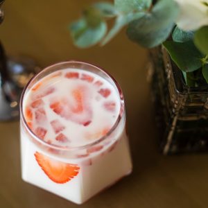 Strawberry Iced Milk Tea Cup