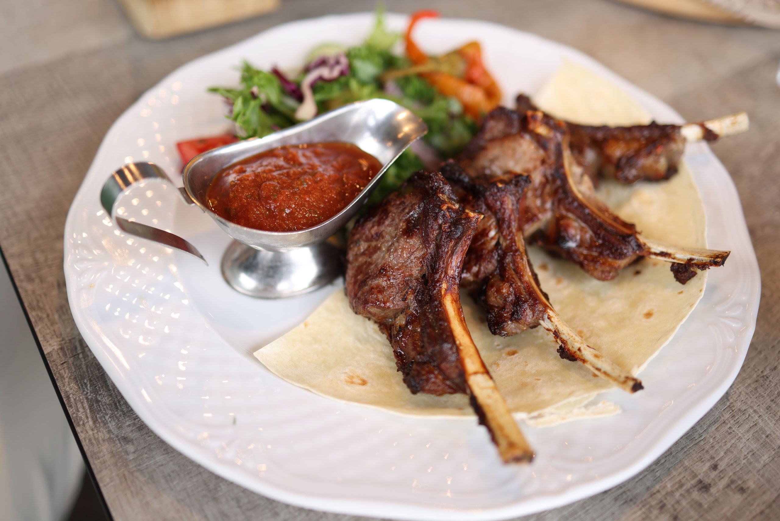 Grilled Lamb Chop Main Meal Plate